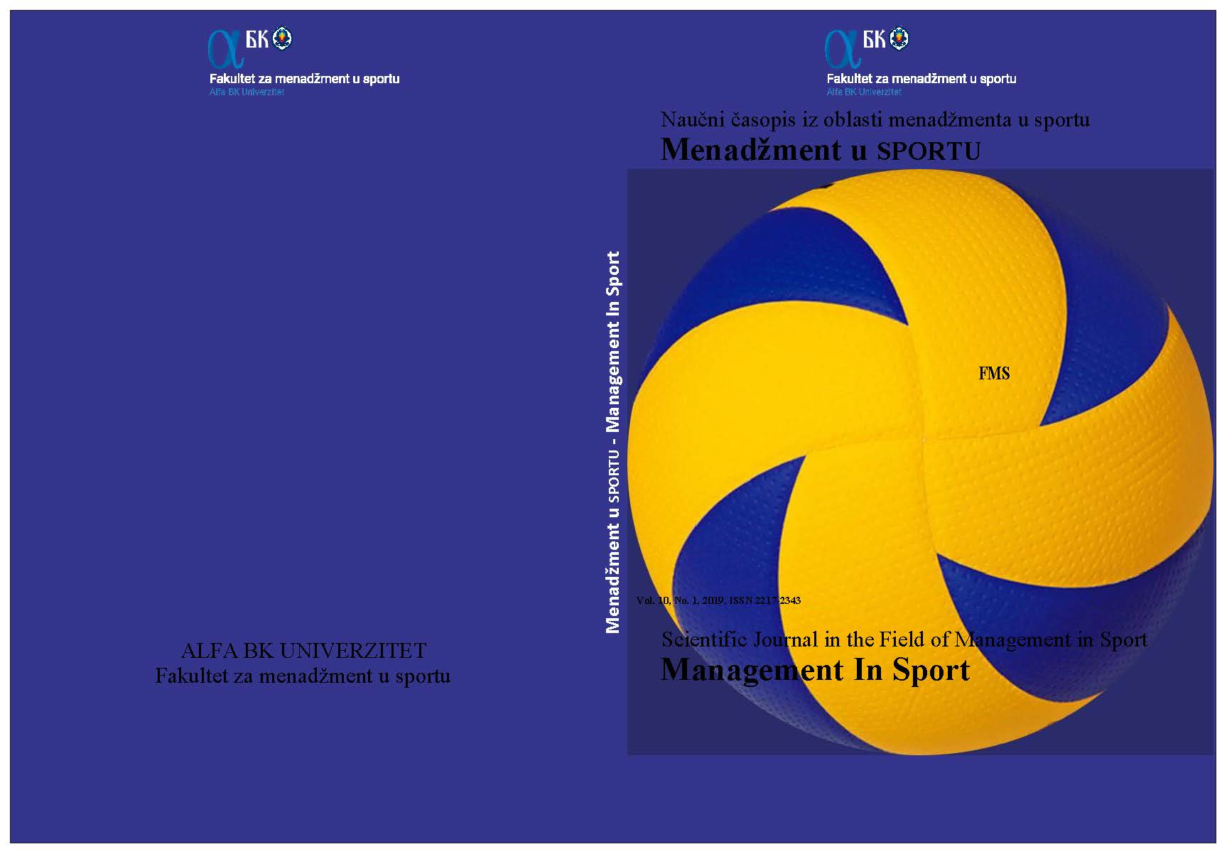 					View Vol. 10 No. 1 (2019): MANAGEMENT IN SPORT
				